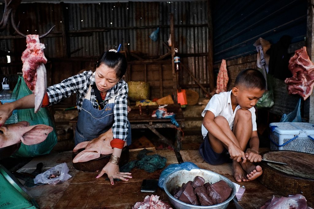 A wet market in Siem Reap, Cambodia.