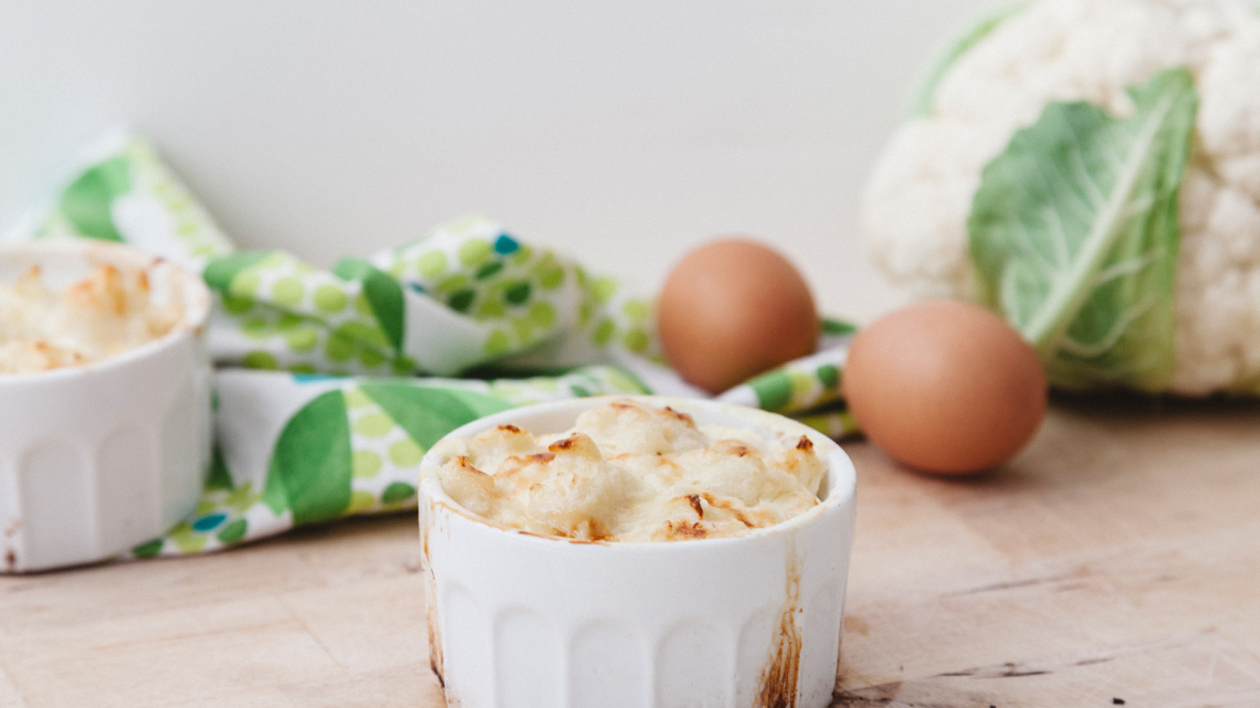 Baked cauliflower stalks